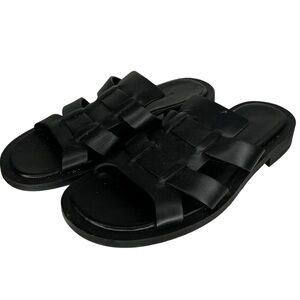 System Black Chunky Sandals